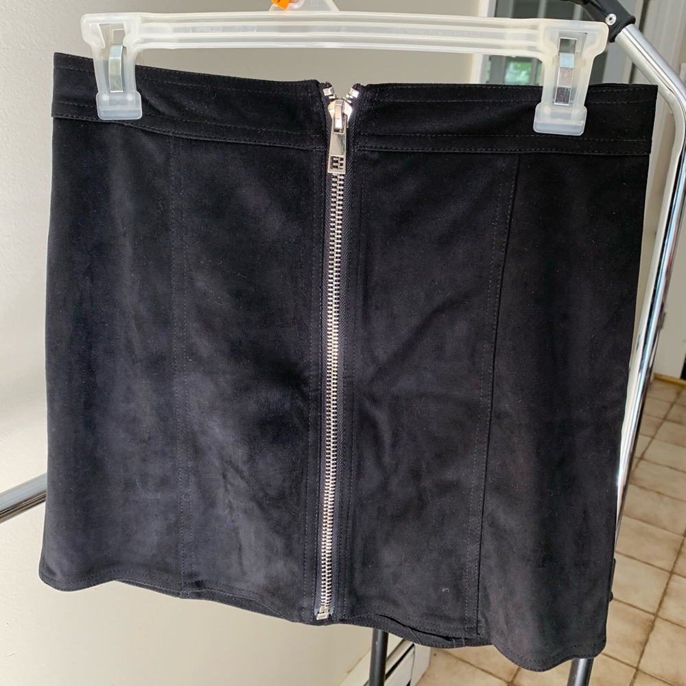 Black suede skirt